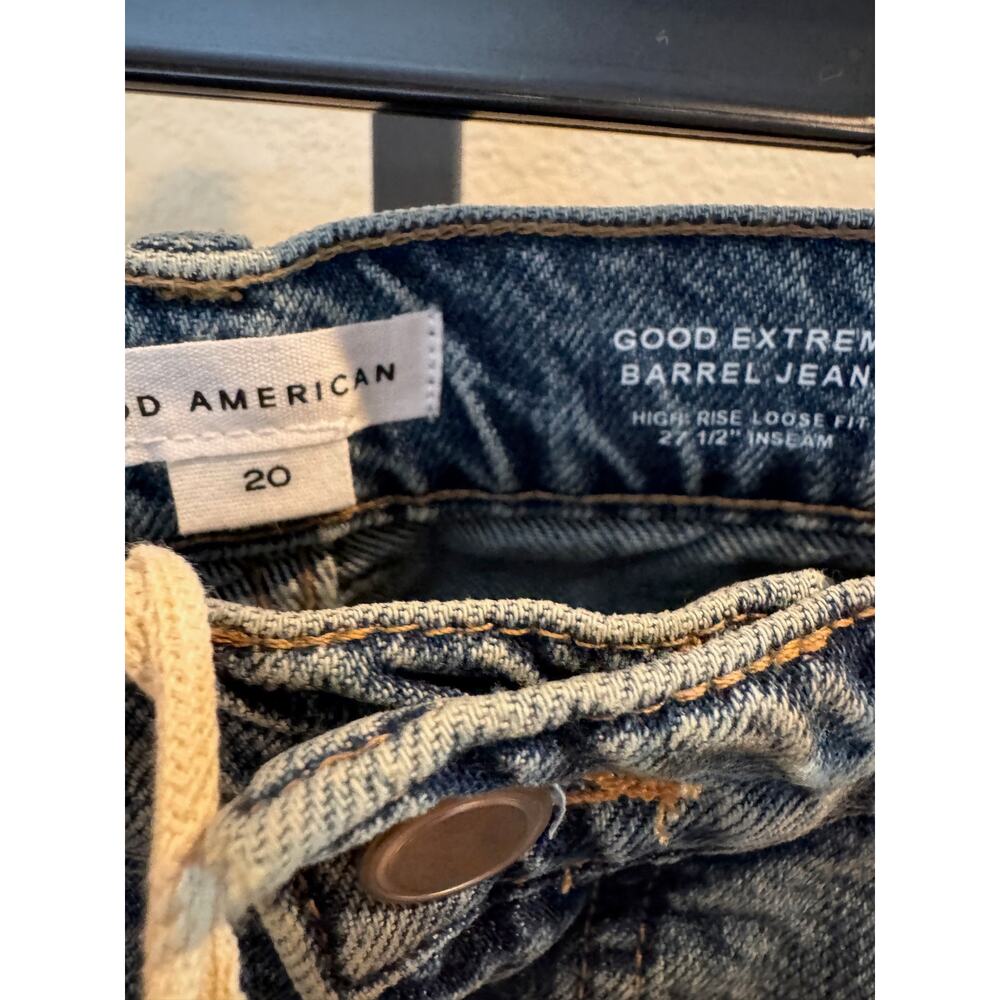 Good American Good Extreme Barrel Jeans – Size 20 / 27.5 Inseam - Med wash - NWT - Picture 5 of 10